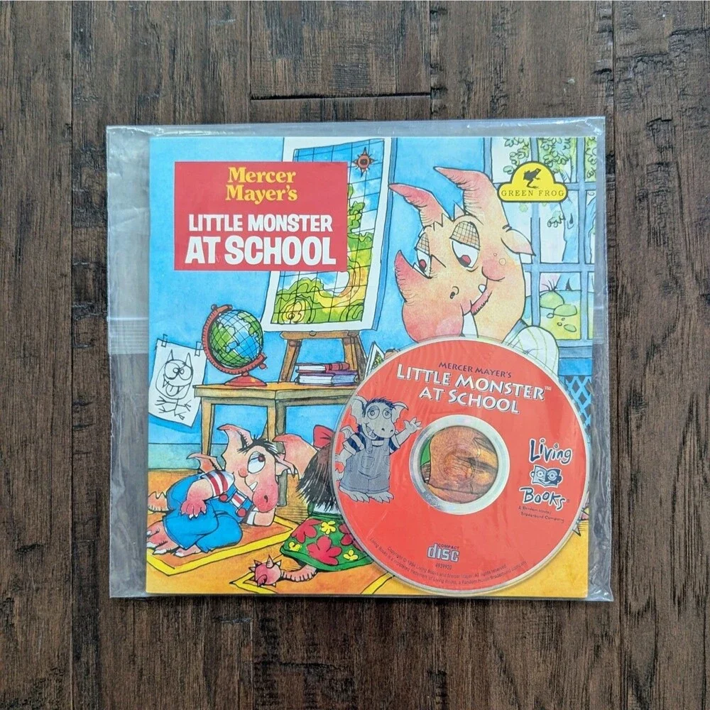 Mercer Mayer's Little Monster at School Book & Interactive CD -Excellent Vintage